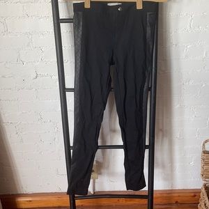Banana republic black skinny pants - leather trim